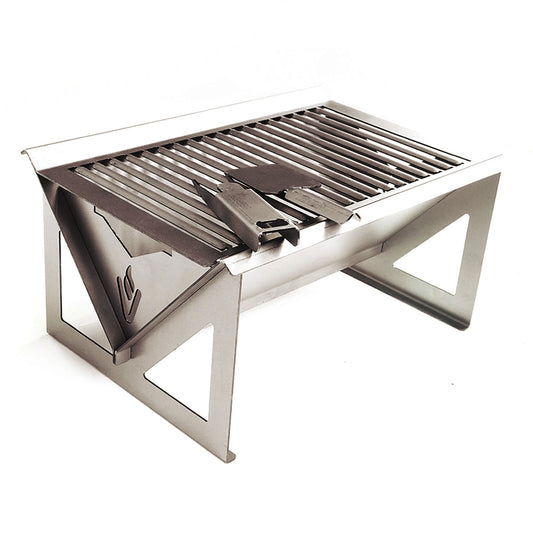 Volcann™ Flat-Pack Portable BBQ with Full Grill Top - Indoor Outdoors