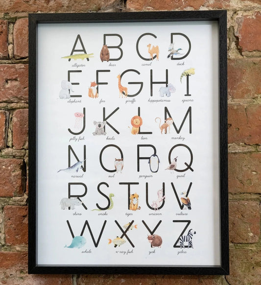 Animal Alphabet Print "A-Z" - Learning Tool for Children - Indoor Outdoors