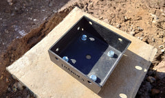 Fully-secured Post Base Bracket on the New Concrete Base, using Silver Masonry Bolts