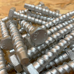 Silver Masonry Exterior Bolts Concrete Brick Stone and Wood Screws - Indoor Outdoors