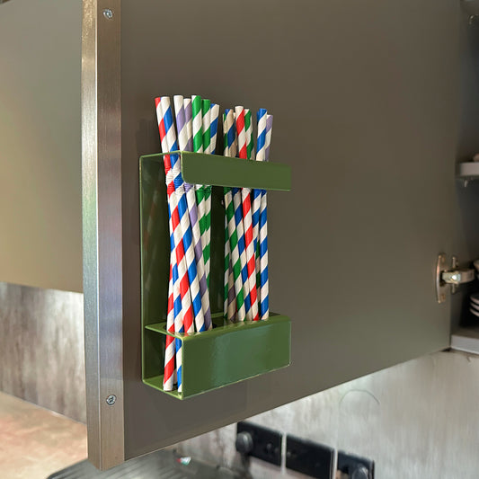 Okunaii™ Wall Mount Multipurpose Kitchen & Bathroom Holder - For Straws, Skewers, Toothbrushes & More!