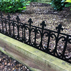 Decorative Tudor-Style Garden Steel Picket Fence Panels - Indoor Outdoors