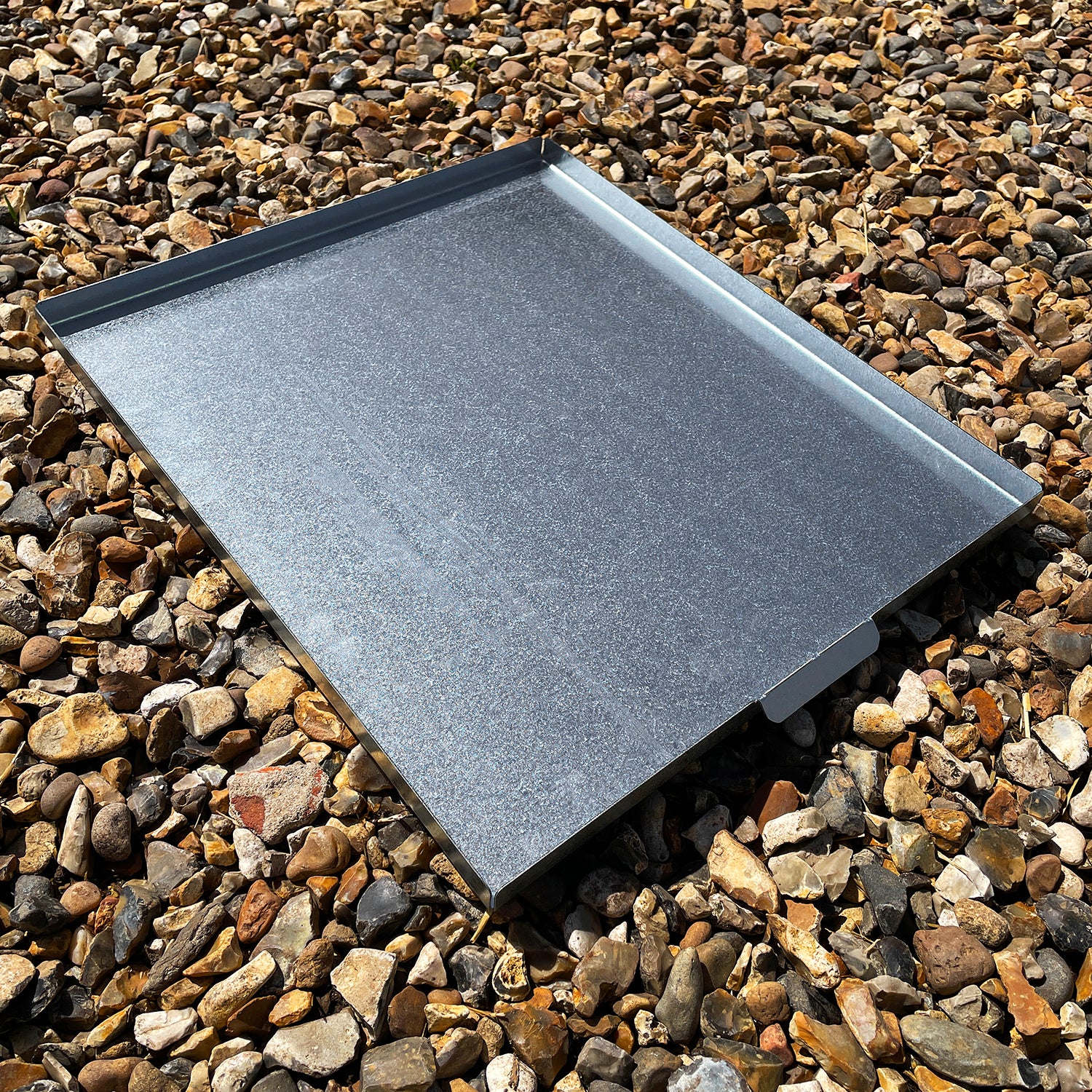 Galvanised Steel Ash Tray - For Volcann™ Large Rustic Steel Chiminea - Indoor Outdoors