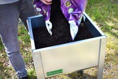 Bellamy Galvanised Steel Trough Standing Planter with Legs (2 Sizes Available) - Indoor Outdoors