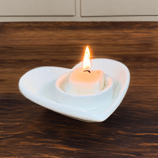 White Heart Tealight Holder - Indoor Outdoors