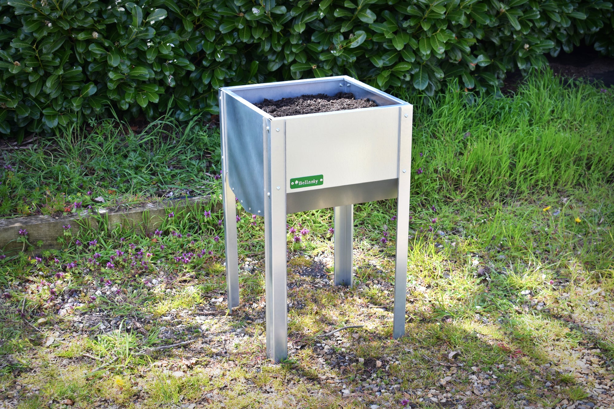Bellamy Galvanised Steel Trough Standing Planter with Legs (2 Sizes Available) - Indoor Outdoors