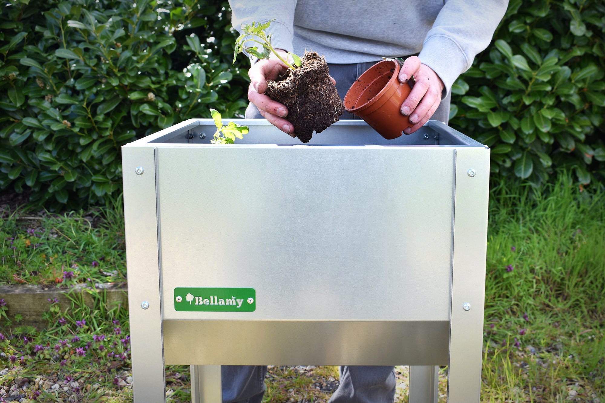 Bellamy Galvanised Steel Trough Standing Planter with Legs (2 Sizes Available)