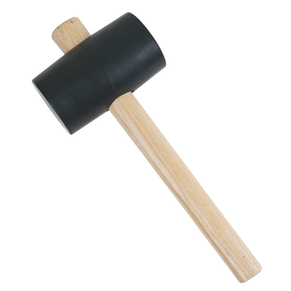 Ash Wood Handle Rubber Mallet (16oz)