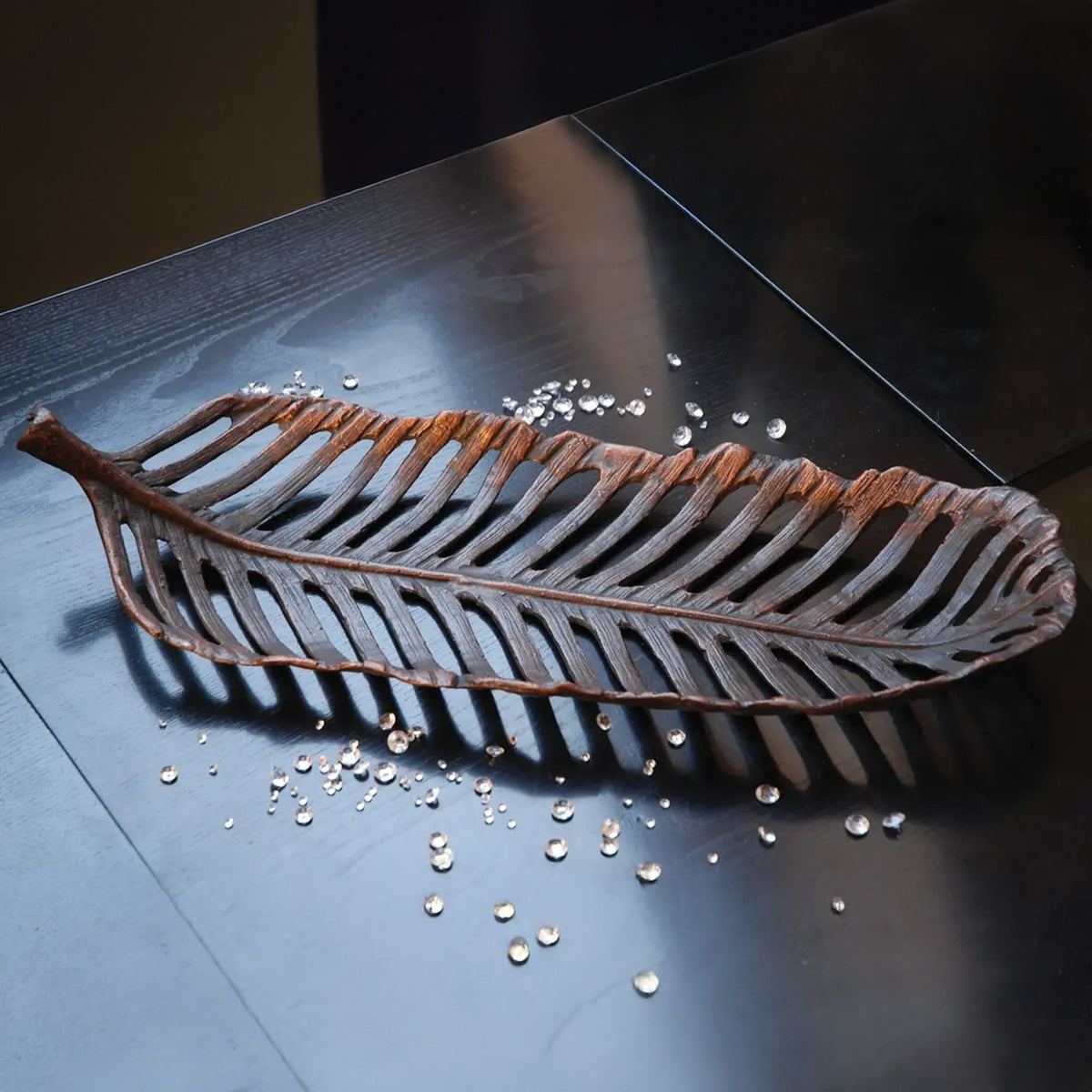 Fergus McArthur Aged Copper Banana Leaf Fruit Bowl