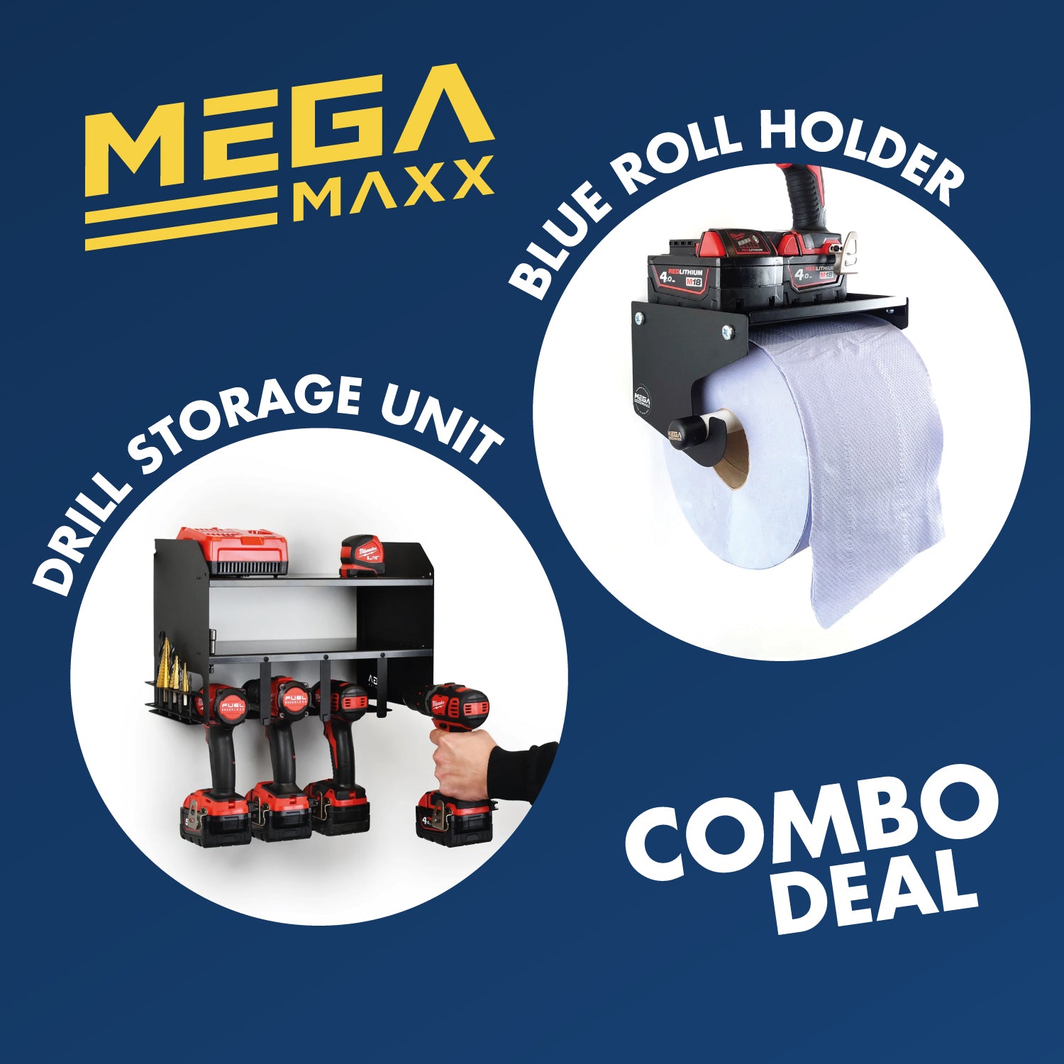 MegaMaxx UK™ Combo Deal - Power Tool Unit + Blue Roll Holder