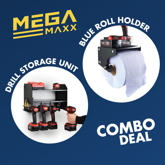 MegaMaxx UK™ Combo Deal - Power Tool Unit + Blue Roll Holder - Indoor Outdoors