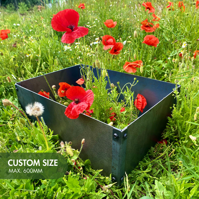 Custom Rectangular Rustic Steel Raised Flower Bed & Planter - Indoor Outdoors