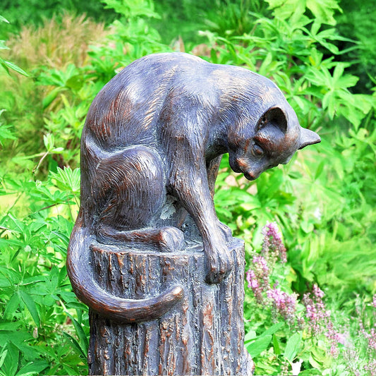 Fergus McArthur Cat & Mouse Aged Verde Statue