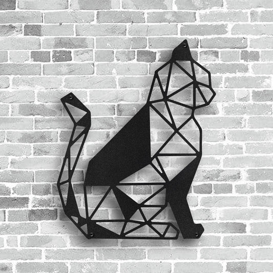 Okunaii™ Cat Minimalist Geometric Metal Wall Art