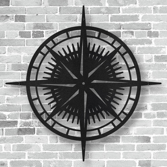 Okunaii™ Vintage Geometric Metal Compass Wall Art (3 Sizes Available)