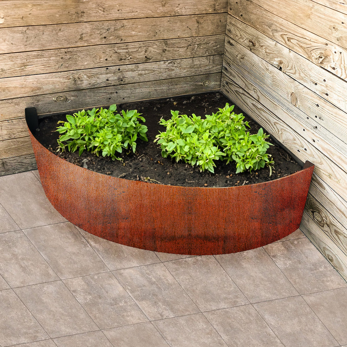 Rustic Steel Planter Corner Panel