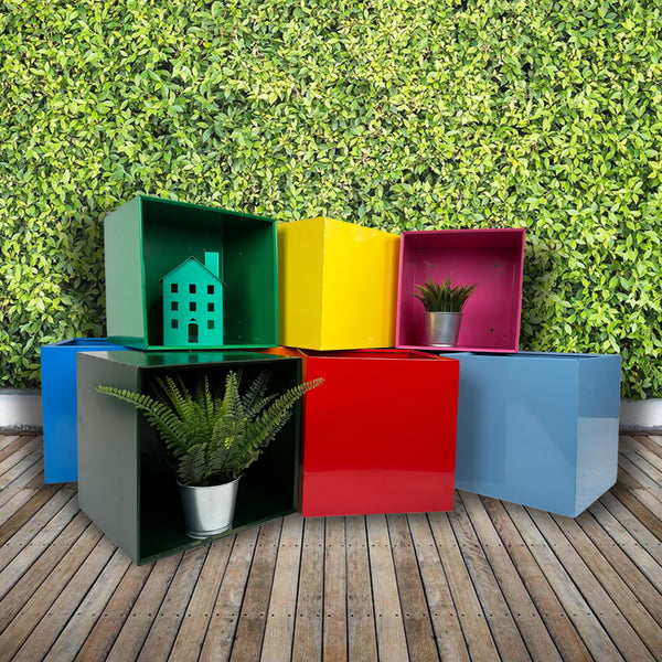 Cubitz Multi-Use Steel Cube - Outdoor Planter, Indoor Storage & More!