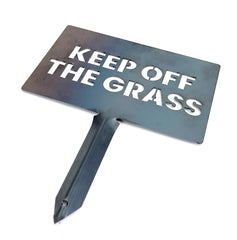 Bellamy "Keep Off the Grass" Rustic Steel Garden Stake Sign