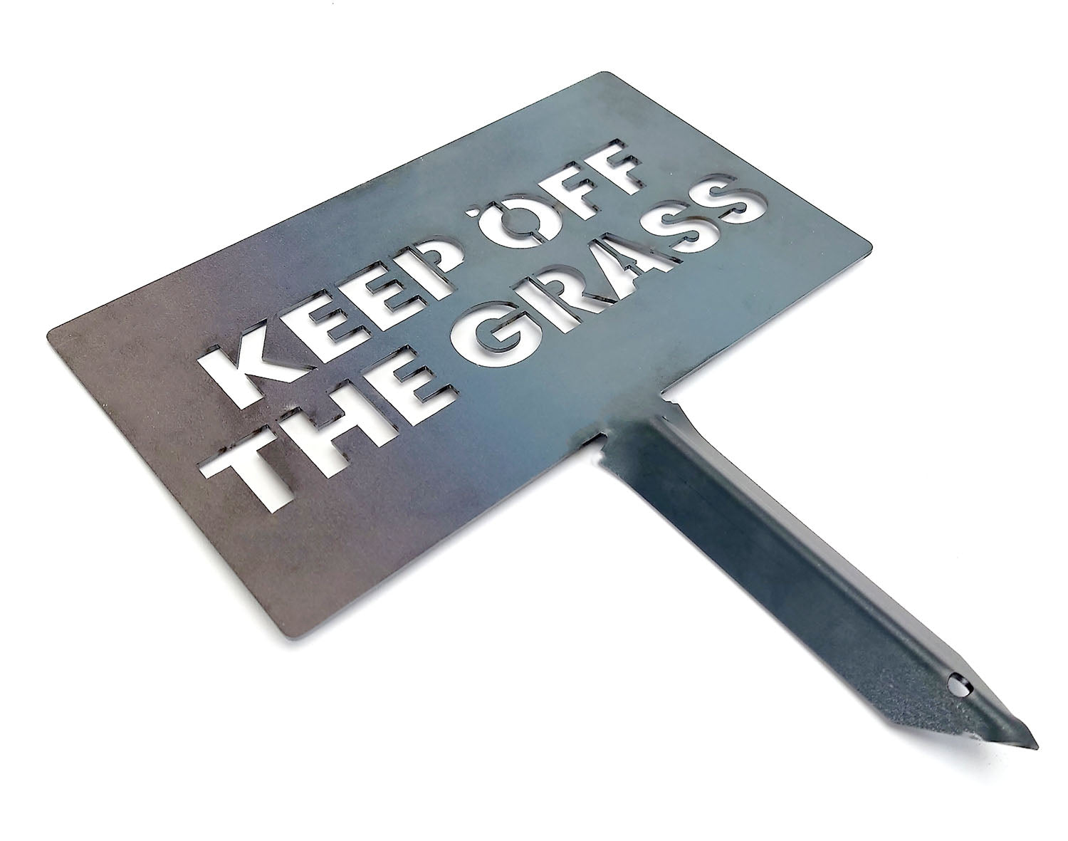 Bellamy "Keep Off the Grass" Rustic Steel Garden Stake Sign - Indoor Outdoors