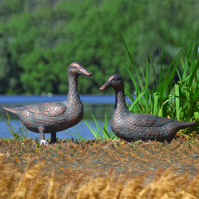 Fergus McArthur Ducks Aged Verde Sculpture Set