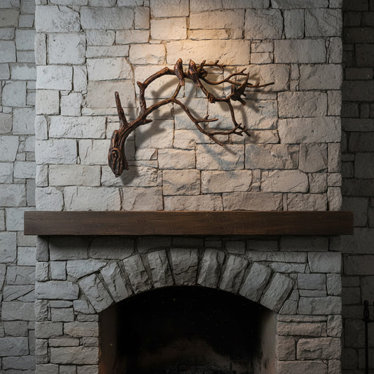 Fergus McArthur Wall Mount Birds on Branch Bronze Effect Sculpture