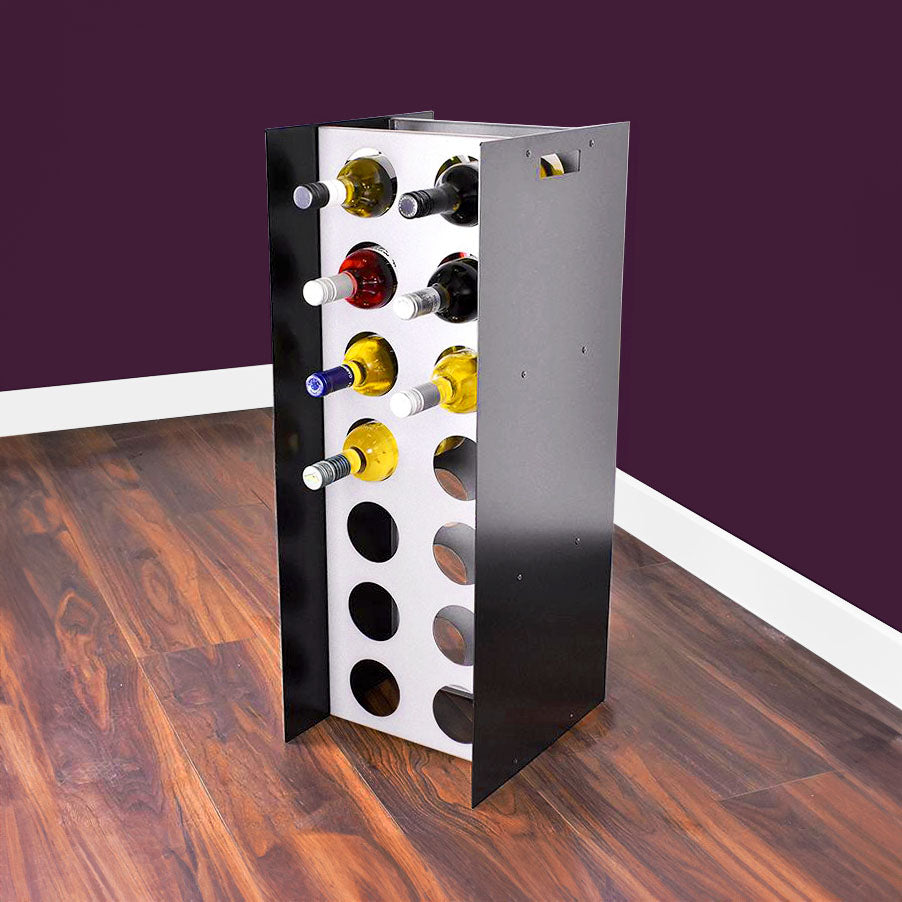 Free Standing Steel Wine Rack Cabinet (14 Bottle) - Indoor Outdoors