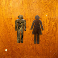Vintage Steel Male & Female Toilet Door Signs