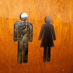 Vintage Steel Male & Female Toilet Door Signs