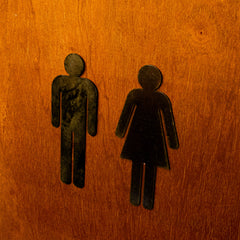 Vintage Steel Male & Female Toilet Door Signs