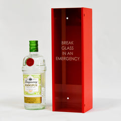 Novelty Drinks Bottle Storage Box "Break Glass in an Emergency" - Indoor Outdoors