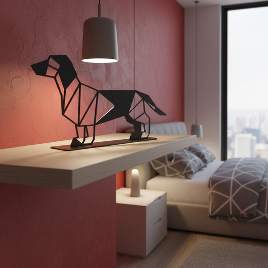 Okunaii™ Geometric Metal Dachshund Sausage Dog Ornament