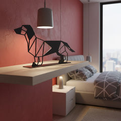 Okunaii™ Geometric Metal Dachshund Sausage Dog Ornament