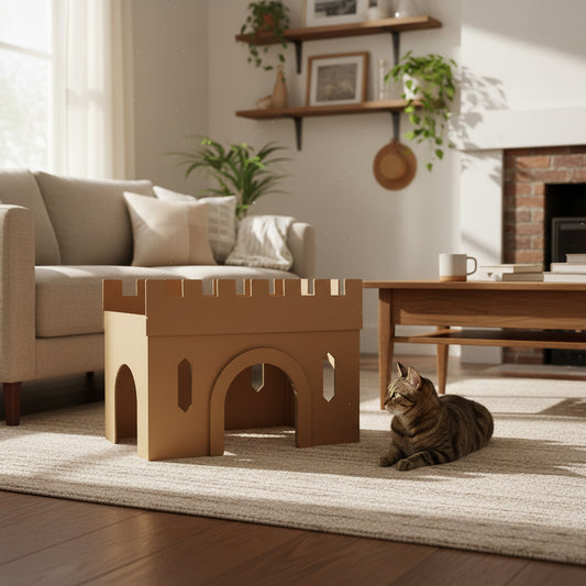 Jake's Farm Yard Indoor Cat Scratch & Play Cardboard Castle Gatehouse