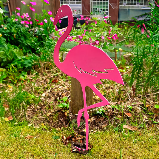 Flamingo Decorative Metal Garden Ornament - Indoor Outdoors