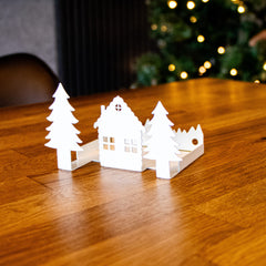 Okunaii™ Log Cabin with Pine Tree Candle Holder