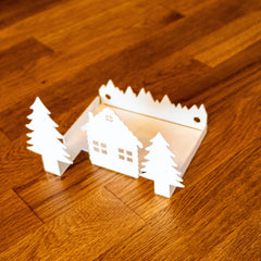 Okunaii™ Log Cabin with Pine Tree Candle Holder