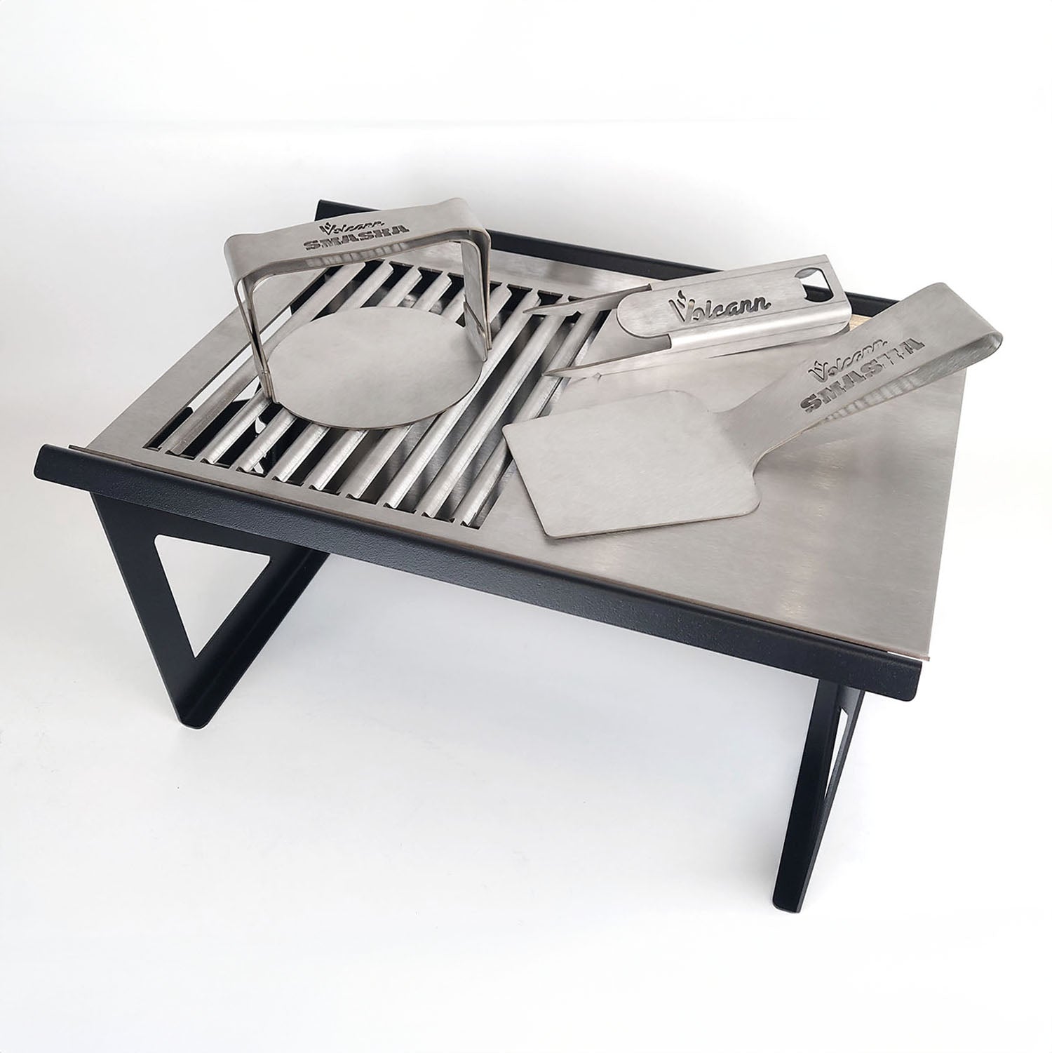 Volcann™ SMASHA Portable BBQ & Smashburger Grill + Stainless Steel Tools - Indoor Outdoors