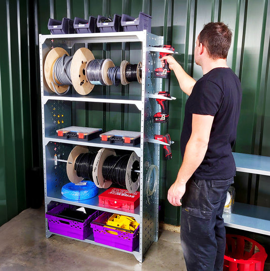 Nukeson Modular Industrial Shelving Units - Tool Wall Compatible - Indoor Outdoors