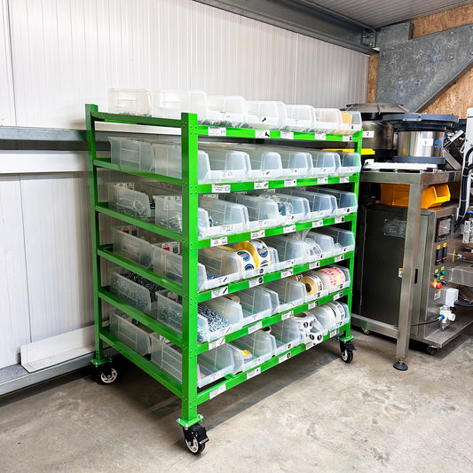 MegaMaxx PRO XL4 Boxes 2-Bin System Trolley Racking Unit (Holds 60 Boxes) - Indoor Outdoors