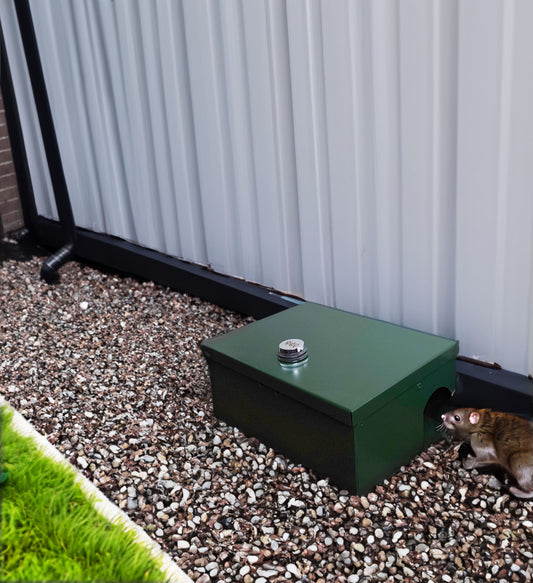 Pest Stopper Premium Rodent Bait Box Trap for Rat & Pest Control - Indoor Outdoors