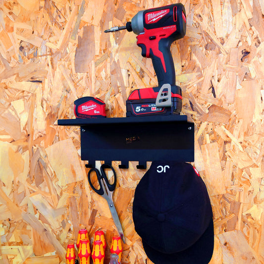 MegaMaxx UK™ Heavy Duty Multi-Purpose Workshop Shelf with Hanging Hooks - Indoor Outdoors