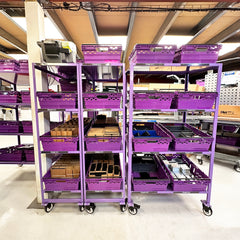 MegaMaxx PRO 600mm x 400mm Bale Arm Crate Storage Trolley Shelving Unit (Side-by-Side Version) - Indoor Outdoors