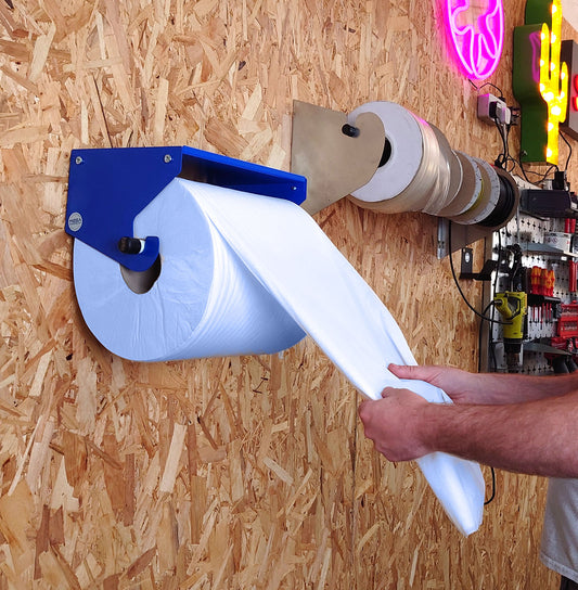 MegaMaxx UK™ Jumbo Blue Roll Holder with Shelf - Indoor Outdoors