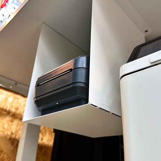 MegaMaxx UK™ Under-Desk Thermal Label Printer Holder Bracket - Indoor Outdoors