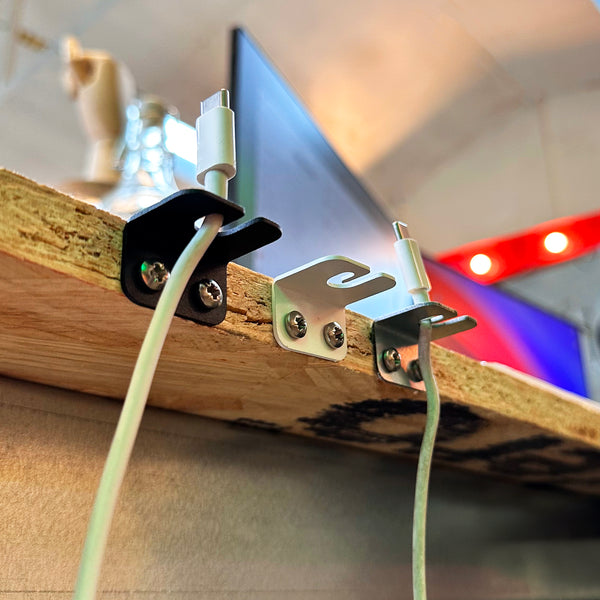GameShieldz™ Wall Mount Cable Tidy & Charger Holder Brackets (Pack of 10) - Indoor Outdoors