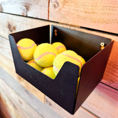 BlackSteel™ Wall Mount Tennis Ball Hopper & Holder - Indoor Outdoors