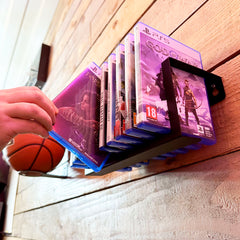 GameShieldz™ Wall Mount Vertical Video Games Storage Rack - Indoor Outdoors