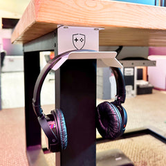 GameShieldz™ Under-Desk Mount Headset & Headphone Hanger Holder - Indoor Outdoors