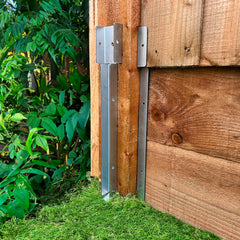 FenceEasy Double-Height Gravel Board & Fence Panel Clip Combo Brackets - Indoor Outdoors