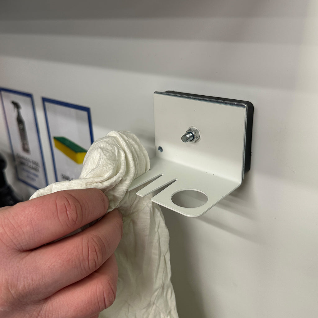 Cleaning Station - Compact & Wall Mount - Spray Bottle & Rags - Indoor ...